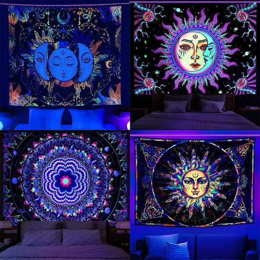 Trippy Moon Sun Tapestry